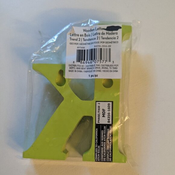 NWT Lime Green Letter 'k' Wooden Sign Trend 2 Geo Pop Michael's Home Wall Decor - Picture 2 of 3